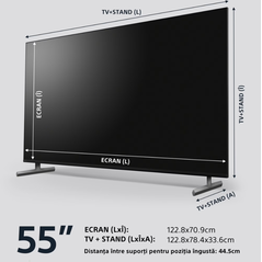Televizor sony bravia led 55x85l, 139 cm, smart google tv, 4k ultra hd, 100hz, clasa f (model 2023),  Televizoare | electropc.ro