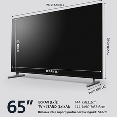 Televizor sony bravia led 65x85l, 164 cm, smart google tv, 4k ultra hd, 100hz, clasa f (model 2023),  Televizoare | electropc.ro
