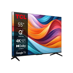 Televizor tcl qled 55t7b, 139 cm, smart google tv, 4k ultra hd, clasa f,  Televizoare | electropc.ro