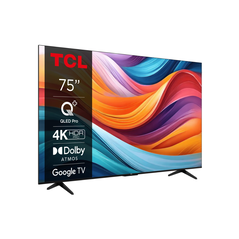 Televizor tcl qled 75t7b, 189 cm, smart google tv, 4k ultra hd, clasa f,  Televizoare | electropc.ro