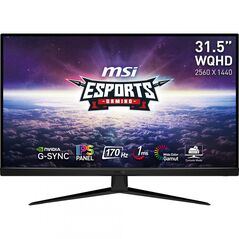 Monitor msi 31.5" g321q, diagonal (inch): 31.5, diagonal (cm): 80, aspect ratio: 16:9, panel: ips, resolution: 2560x1440, refresh rate: 170hz, response time gtg: 1ms, brightness (max): 300 cd/m², contrast (static) : 1200:1, contrast (dynamic): 100m:1, vie,  Monitoare LED | electropc.ro
