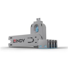 Adaptor lindy ly-40452, usb port locks 4x, blue,  Cabluri periferice | electropc.ro