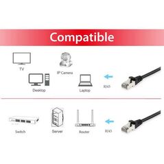 Equip 606103 cat.6a s/ftp patch cable, 1.0m, black, 8.34x11.68x1000mm,  Cabluri retea | electropc.ro