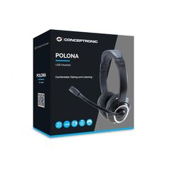 Conceptronic polona01b stereo usb headset, 180 x 68 x 165 mm,  Casti audio | electropc.ro