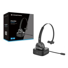 Conceptronic polona03bd bluetooth mono headset with charging dock, noise cancelling microphone, 146.1 x 168.45 x 52 mm,  Casti audio | electropc.ro