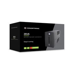 Conceptronic zeus02es 850va 480w ups, schuko x 2, hid usb, rj45 in/out, avr, 96 x 286 x 138 mm,  UPS | electropc.ro