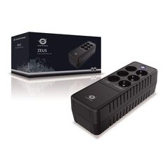 Conceptronic zeus05e 650va 360w ups, schuko x 6 (3x surge protection 3x surge protection & battery backup), rj45 in/out, avr, 110 x 309 x 84 mm,  UPS | electropc.ro