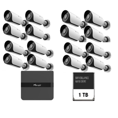 Kit supraveghere video milesight 16 buc camera bullet ms-c2964-upd + 1buc nvr ms-n5016-pe,  Camere supraveghere IP | electropc.ro