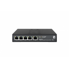 Levelone ges-2105p hilbert 5-port gigabit poe smart lite switch, 802.3at/af poe,  4 poe outputs, 60w poe power budget , 160 x 95 x 29 mm,  Switch-uri | electropc.ro