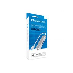 Levelone usb-0503 gigabit usb network adapter with usb hub, 110 x 23.5 x 16.5 mm,  Access point & Range Ext. | electropc.ro