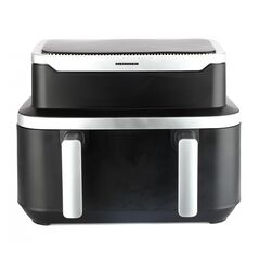 Friteuza dubla cu aer cald heinner haf-ddb9bk26, putere: 2600w, capacitate: 9l, control digital individual, temperatura: 80-220 grade c, timer 60 min, 10 programe presetate, auto-oprire, negru,  Friteuze | electropc.ro