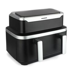 Friteuza dubla cu aer cald heinner haf-ddb9bk26, putere: 2600w, capacitate: 9l, control digital individual, temperatura: 80-220 grade c, timer 60 min, 10 programe presetate, auto-oprire, negru,  Friteuze | electropc.ro