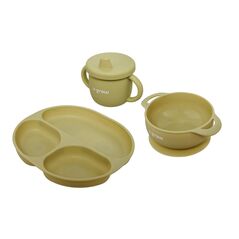 Set diversificare 3 piese silicon : bol , farfurie si cana cu cioc, olive, u-grow,  Articole hranire bebelusi | electropc.ro