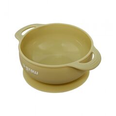 Set diversificare 5 piese silicon : baveta, bol, farfurie, lingurita si furculita, olive, u-grow,  Articole hranire bebelusi | electropc.ro