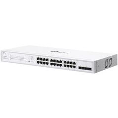 Switch tp-link cu 28 de porturi, 24× gigabit 802.3af/at poe+ ports si 4× gigabit sfp slots, capacitate switch 56 gbps, dimensiuni 17.3×8.7×1.73 in (440×220×44 mm),  Switch-uri | electropc.ro