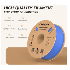Creality hyper pla 3d printer filament, blue, temperatura printare: 200-220 grade celsius, diametru filament: 1.75mm, tensile strength: 52.99mpa, bending strenght:92.38mpa dimensiuni rola filament: diametru 200mm, inaltime 70mm, gaura centrala 56mm, vitez,  Accesorii imprimare 3D | electropc.ro