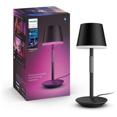 Lampa led rgb philips hue go, bluetooth, cu acumulator, 6w, 530 lm, lumina alba si color (2000-6500k), ip20, 35cm, metal, negru,  Lampi de interior | electropc.ro