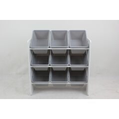 Raft depozitare cu 9 cosuri colorate gri, u-grow,  Mobilier camera copii | electropc.ro