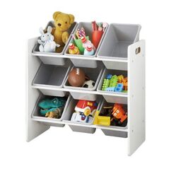 Raft depozitare cu 9 cosuri colorate gri, u-grow,  Mobilier camera copii | electropc.ro