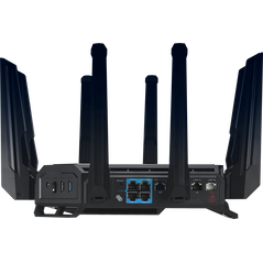 Router asus quad-band rog rapture gt-be98, wifi-7, standarde wireless: wifi 6 (802.11ax), wifi 7 (802.11be), ieee 802.11a, ieee 802.11b, ieee 802.11g, ieee 802.11n, ieee 802.11ac, ipv4, ipv6, segment produs: be25000, viteza wireless: 1376+5764+5764+11529 ,  Routere Wireless | electropc.ro