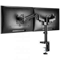 Brat de birou pentru monitor neomounts, poate sustine 2 monitoare cu diagonala display 17-27", suporta pana la 14kg per monitor, full motion, +45°, -45° inclinatie, +90°, -90° swivel, +180°, -180° rotatie,  vesa min 75x75, vesa max 100x100, reglabil pe in,  Suporturi TV & Monitor | electropc.ro