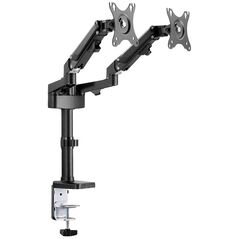 Brat de birou pentru monitor neomounts, poate sustine 2 monitoare cu diagonala display 17-27", suporta pana la 14kg per monitor, full motion, +45°, -45° inclinatie, +90°, -90° swivel, +180°, -180° rotatie,  vesa min 75x75, vesa max 100x100, reglabil pe in,  Suporturi TV & Monitor | electropc.ro