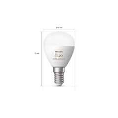 2 becuri led rgb inteligente philips hue p45, bluetooth, e14, 5.1w, 470 lm, lumina alba si color (2000-6500k),  Becuri si Tuburi LED | electropc.ro