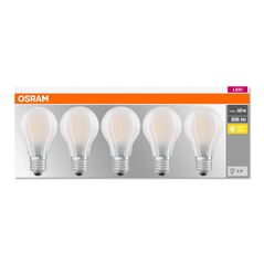 5 becuri led osram base classic a, e27, 7w (60w), 806 lm, lumina calda (2700k), semi-transparent,  Becuri si Tuburi LED | electropc.ro