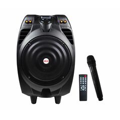 Boxa portabila akai cu troller, difuzor baterie de 10, baterie încorporată 12v 4,5 amp, sensibilitate la ieșire: 800 ± 30mv, răspuns în frecvență: 20 hz - 20 khz, putere totală: 50w rms, negru,  Sisteme audio | electropc.ro