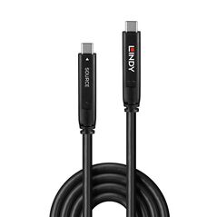 Cablu lindy 10 m usb 3.2 gen 1 & dp 1.4 type c, latime de banda suportata 5gbps (usb 3.2 gen 1), 16.2gbps (dp 1.4, 2 lanes), rezolutie maxima 4k 3840x2160@30hz, negru,  Cabluri video | electropc.ro