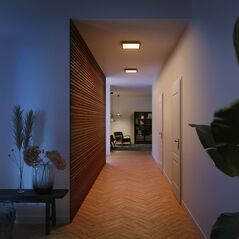 Panou led philips hue aurelle sq, bluetooth, 39w, 3750 lm, lumina alba (2200-6500k), ip20, 60cm, aluminiu, negru, intrerupator cu variator inclus,  Lampi de interior | electropc.ro