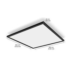 Panou led philips hue aurelle sq, bluetooth, 39w, 3750 lm, lumina alba (2200-6500k), ip20, 60cm, aluminiu, negru, intrerupator cu variator inclus,  Lampi de interior | electropc.ro