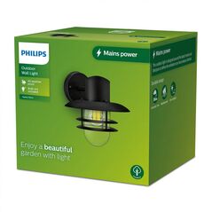 Aplica pentru exterior philips inyma, 1xe27, max 25w, ip44, 245x260x230mm, negru,  Aplice de exterior | electropc.ro