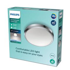 Plafoniera led philips doris cl257, 17w, 1700 lm, lumina neutra (4000k), ip44, 31.3cm, crom,  Lampi de interior | electropc.ro