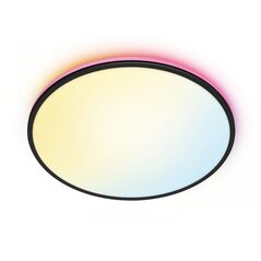 Plafoniera led rgb wiz rune, wi-fi, bluetooth, control vocal, 21w, 2100 lm, lumina alba si color (2700-6500k), ip20, 40cm, metal/plastic, negru,  Lampi de interior | electropc.ro