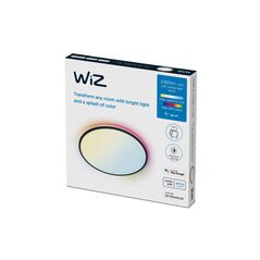 Plafoniera led rgb wiz rune, wi-fi, bluetooth, control vocal, 21w, 2100 lm, lumina alba si color (2700-6500k), ip20, 40cm, metal/plastic, negru,  Lampi de interior | electropc.ro