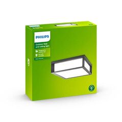 Plafoniera pentru exterior philips skies, 2xe27, max 2x42w, ip44, 260x260x81mm, antracit,  Aplice de exterior | electropc.ro