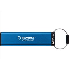 Usb flash drive kingston 128gb ironkey keypad 200, usb 3.2 gen1, fips 140-3 lvl 3 (pending) aes-256 encrypted,  Memorii USB | electropc.ro