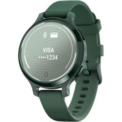 Ceas garmin lily 2 active, display amoled, dimensiune afisaj 25,4 mm x 21,3 mm,rezolutie afisaj 240 x 201 pixeli, memorie 8gb, autonomie pana la 9 zile, rezistanta la apa pana la 5 atm, greutate: 24,4g, ramă jasper green şi curea jasper green din silicon,  SmartWatch-uri | electropc.ro