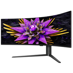 Monitor gaming curbat qd-mini led tcl 57r94 57", dual uhd (7680x2160), 120hz, 1ms, amd freesync™ premium, nvidia g-sync compatible, r1000, boxe 10w x2, usb type-c 90w, hub usb, 2x hdmi, displayport, pivot, vesa, alb,  Monitoare LED | electropc.ro