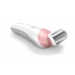 Aparat de ras fara fir umed si uscat philips lady shaver seria 6000 brl146/00, wet&dry, 10 ore incarcare, 40 min utilizare, husa, manusa exfoliere, alb/roz, l x a x i (mm) 60x120x185,  Aparate de tuns | electropc.ro