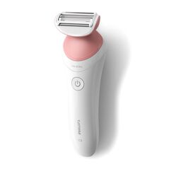 Aparat de ras fara fir umed si uscat philips lady shaver seria 6000 brl146/00, wet&dry, 10 ore incarcare, 40 min utilizare, husa, manusa exfoliere, alb/roz, l x a x i (mm) 60x120x185,  Aparate de tuns | electropc.ro