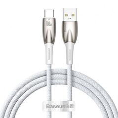 Cablu alimentare si date baseus glimmer, fast charging data cable pt.smartphone, usb la usb type-c 100w, 1m, alb,  Cabluri periferice | electropc.ro