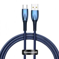 Cablu alimentare si date baseus glimmer, fast charging data cable pt.smartphone, usb la usb type-c 100w, 1m, albastru,  Cabluri periferice | electropc.ro