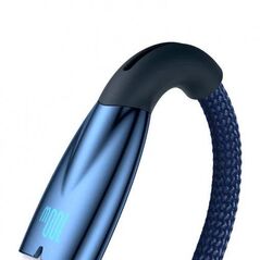 Cablu alimentare si date baseus glimmer, fast charging data cable pt.smartphone, usb la usb type-c 100w, 1m, albastru,  Cabluri periferice | electropc.ro