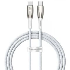 Cablu alimentare si date baseus glimmer, fast charging data cable pt.smartphone, usb type-c la usb type-c 100w, 1m, alb,  Cabluri periferice | electropc.ro