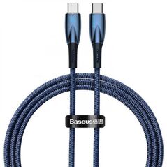 Cablu alimentare si date baseus glimmer, fast charging data cable pt.smartphone, usb type-c la usb type-c 100w, 1m, albastru,  Cabluri periferice | electropc.ro