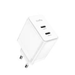 Cudy 2-port 40w usb-c charger, gan, 2 x usb-c (20w max per port), qc+pps+pd 3.0, eu plug, fast charge for iphone 12 series and above, galaxy, ipad, macbook air and more,  Incarcatoare telefoane | electropc.ro