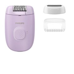 Epilator cu fir philips seria 2000 bre237/00, 1 viteza, 2 accesorii, retea, lila, l x a x i (mm) 110x40x145,  Epilatoare | electropc.ro