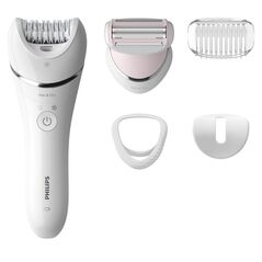 Epilator umed si uscat philips seria 8000 bre710/00, 32 pensete, 2 viteze, 5 accesorii, wet&dry, acumulator, alb, l x a x i (mm) 65x148x185,  Epilatoare | electropc.ro